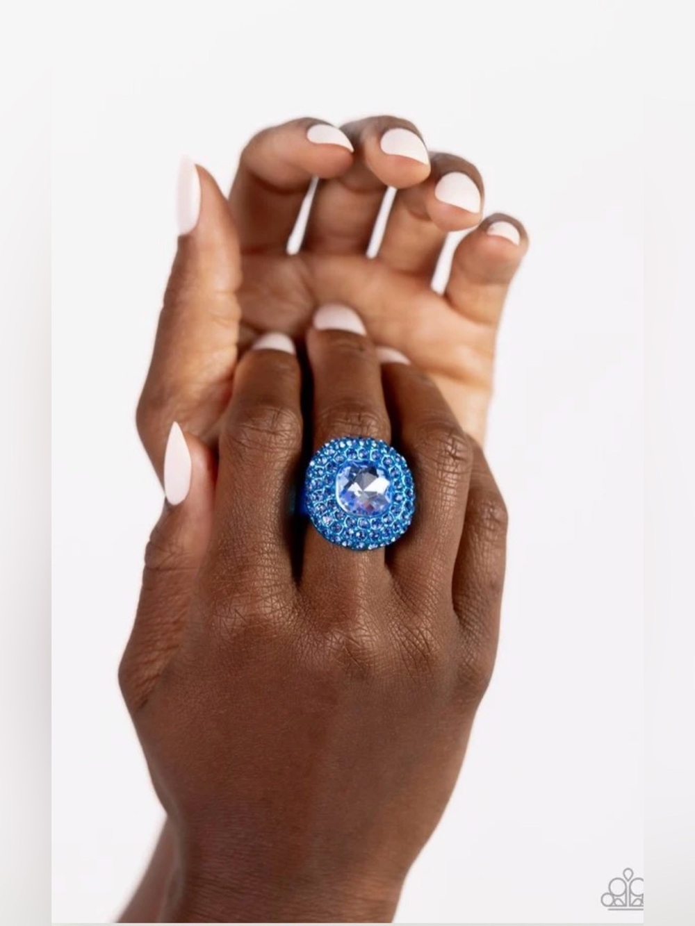 Paparazzi Ring ~ Glistening Grit - Blue